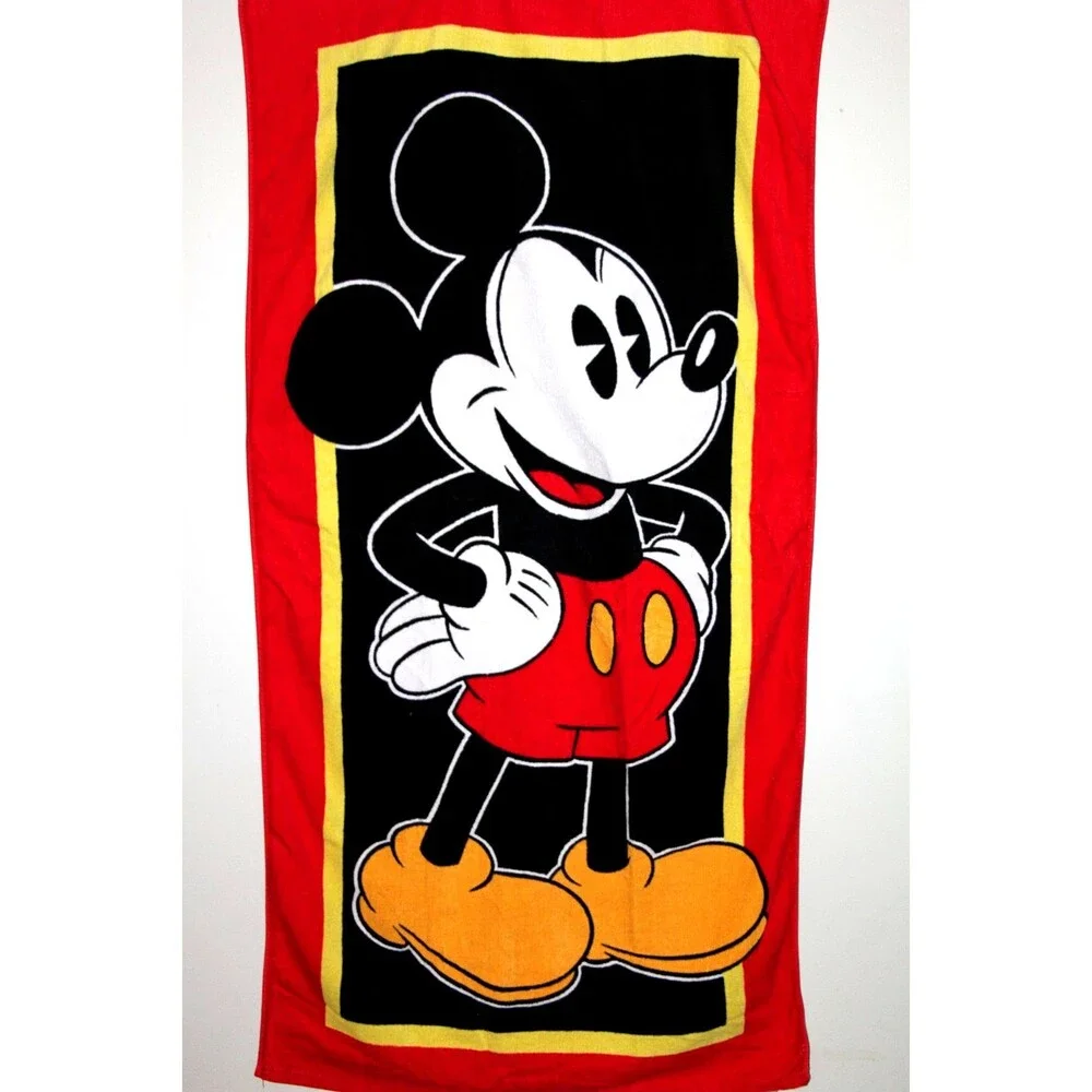 Disney Mickey Mouse Classic Design Beach Pool Towel Super Soft Large Size 30x57